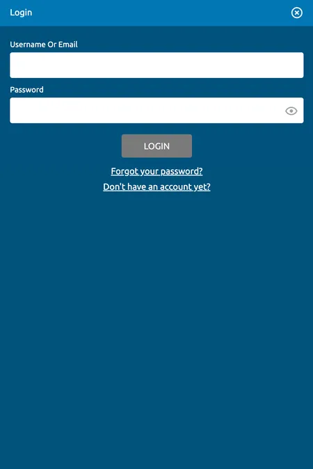 EU Casino login screen